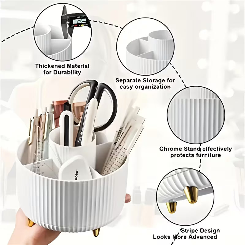 360° Rotating Makeup Organizer - 1pc Plastic Cosmetic Set, Plastic