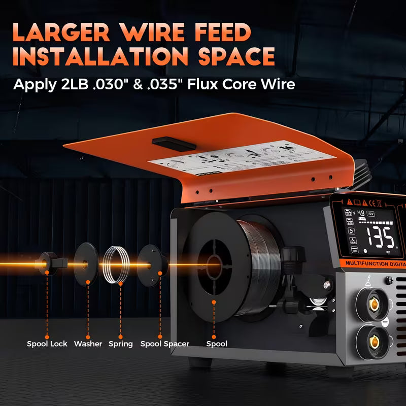 FEIFANKE MIG Welder 110V Full Kit, 135A Synergy Flux Core MIG Welder with Gasless MIG/Lift TIG/ARC