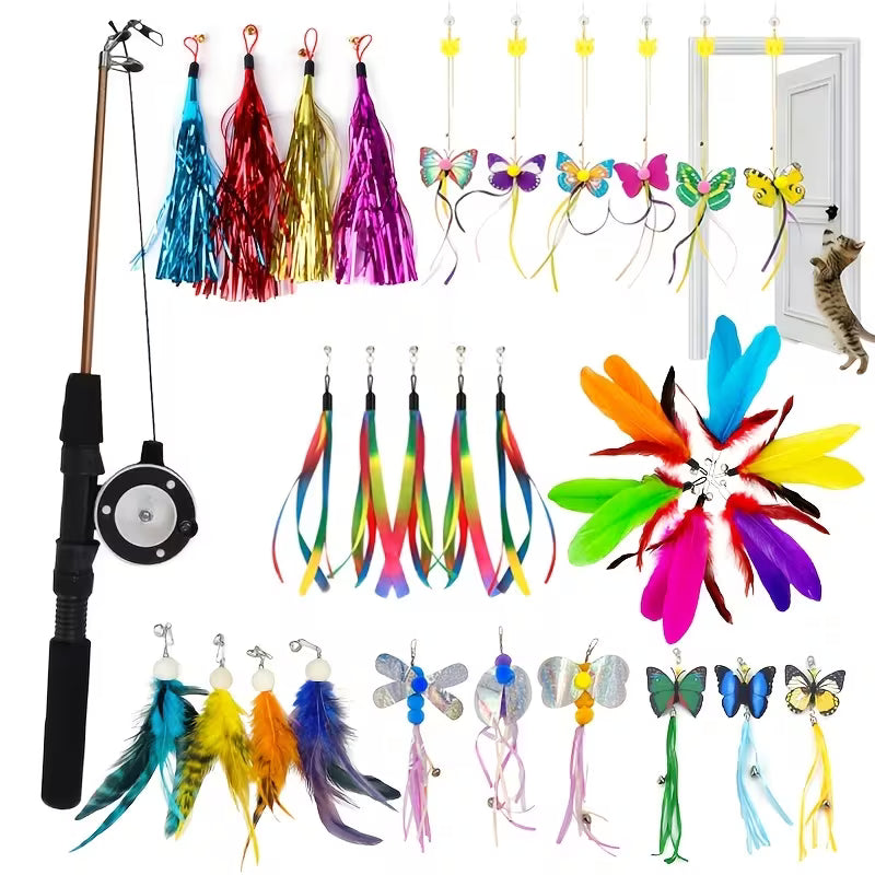 Variety of Cat Toys And Interchangeable Heads (, Random Color