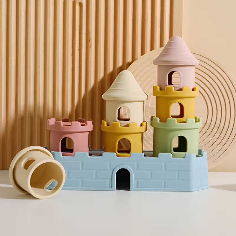 Silicone Colorful Stacking Toy Castle