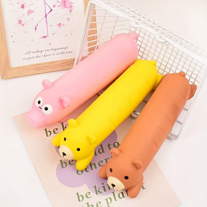 Colors Latex Dog Toys - Long Squeaky Animal Shapes (Bear