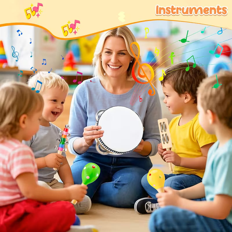 Wooden Percussion Drum Toy Set for Music Instruments