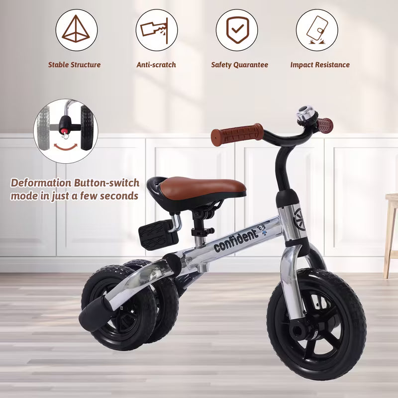 3-In-1 Tricycle for Toddlers Age 2+ Years Old Boys Girls with Detachable
