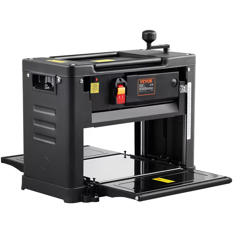 VEVOR Thickness Planer, Single Speed, 13" Width Worktable, Wood
